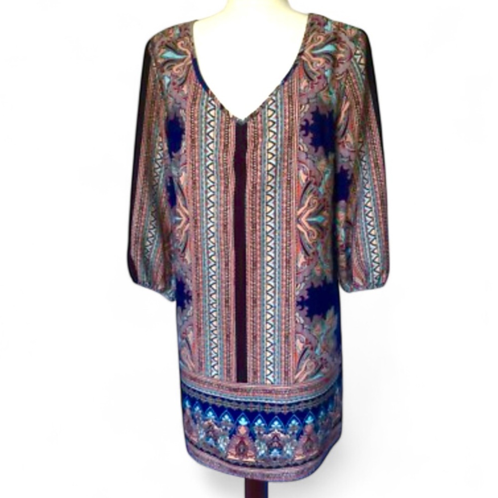 Gibson Latimer geometric shift dress M